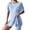 Blue, variant on 2 Piece Short Sets for Women Summer Dressy High Slit Top Shirt Travel Vacation Airport Outfits Soft Vacation Workout Shorts Sets Matching Clothing
