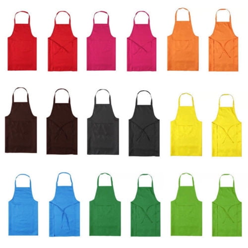 Hot Sale Adjustable Thicken Anti wear Cooking Men Women Chef Kitchen Bib Apron With Pockets