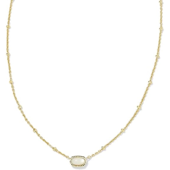 Kendra Scott Mini Elisa Satellite Short Pendant Necklace - Gold Ivory Mother Of Pearl