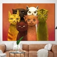 thumbnail image 2 of Modern Wall Art, Cats Poster, Cat Lover Gift Wall Decor, Abstract Artwork, Animal Poster, Cat Canvas Art, Animalistic Wall Decor, Canvas Wall Decor - 4P-Gallery Wrapped, 2 of 9