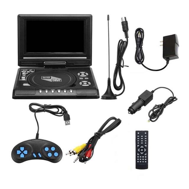 DVD Player Multifunction 7.8 Inch 16:9 Widescreen 270° Rotatable LCD Screen Home Car TV DVD Player Portable VCD MP3 Viewer ,Easy to Set Up