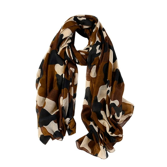 Nochalofo Scarf for Women Fashion Camouflage Shawl Pashmina Stole Scarf Scarves Brownone Size