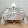 thumbnail image 3 of White Gray Red Marble Pattern Square Tablecloth,Waterproof Square Table Cover,Wipeable Spillproof Washable Table Cover for Home Kitchen Party Decor 60"x60"(152x152cm), 3 of 6