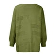 thumbnail image 5 of Lilgiuy Women's Sweater Coat Top V-neck Loose Hollow Out Long Sleeve Coat，Green,8 Winter Fashion 2022, 5 of 5