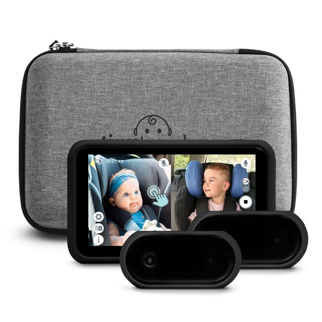Tiny Traveler Baby Monitor Cámara portátil para coche de bebé con cámara adicional y kit de viaje, cámara para coche de bebé con sonido, visión nocturna HD 720p monitor LCD con pantalla táctil de 5",