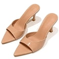 thumbnail image 3 of CHICVOMEY 2.75 IN Kitten Heels for Women Pointed Open toe Heels for Women Slip On Backless Mule Sandals Dress Shoes, 3 of 9