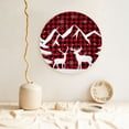 thumbnail image 5 of Balery Christmas Buffalo Plaid Print Bone China Decorative Plate Ceramic Dinner Plates Art Crafts with Display Stand-6in, 5 of 6
