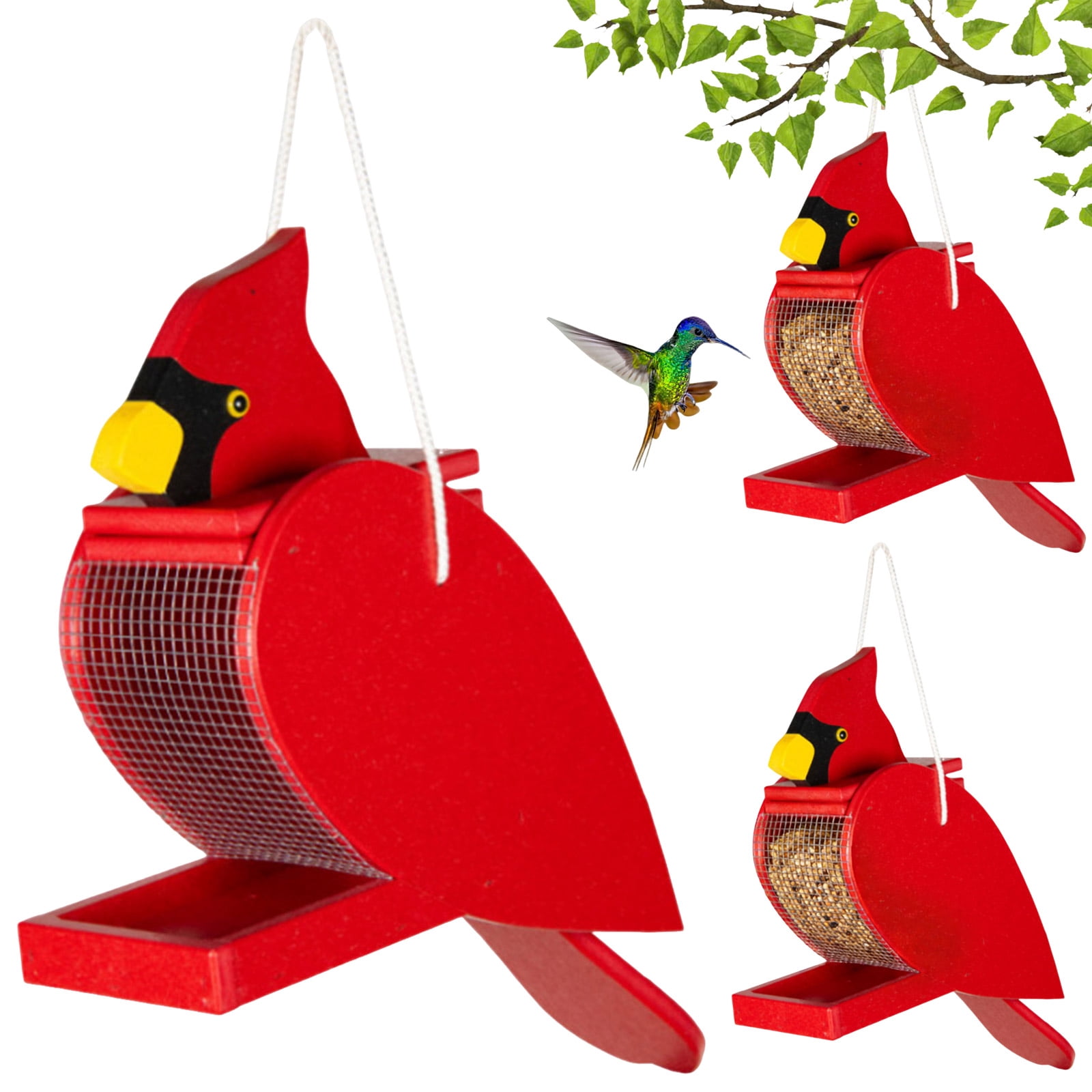 Bird Feeder Wooden Bird Shaped Bird Feeder Hanging Birdhouse for Garden Viewing Bird Feeders for Hanging Outdoor Garden Yard