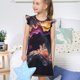 thumbnail image 4 of Fotbe Explosive Fluid Splash Art Vestido de Dormir para Niñas de 3 a 10 Años, Mangas Cortas, Estilo Princesa, Pijama Camisón con Mangas Voladas-Medium, 4 of 6