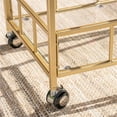 thumbnail image 5 of Afuera Living Modern Outdoor Iron and Glass Bar Cart in Gold, 5 of 17