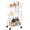 Transparent + White, variant on Bar Cart, Bar Cart for The Home, Small Bar Cart on Wheels, Beverage Cart, Home Bar Serving Cart with Glass Holder, Drink Cart for Bar, Kitchen, Marble Black and Black BC03BM