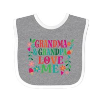 Inktastic Grandma Grandpa Love Me Girls Girls Baby Bib