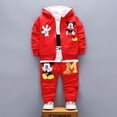 thumbnail image 5 of New Kids Girls Boys Clothing Sets Autumn Hooded Coat+T-Shirt+Pants Baby Cotton 3 Pcs Tracksuits, 5 of 7