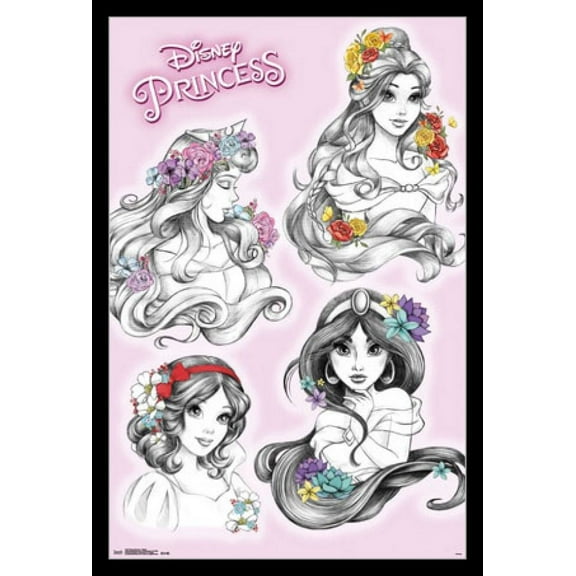 Disney Princess - Sketch Laminated & Framed Poster Print (22 x 34)