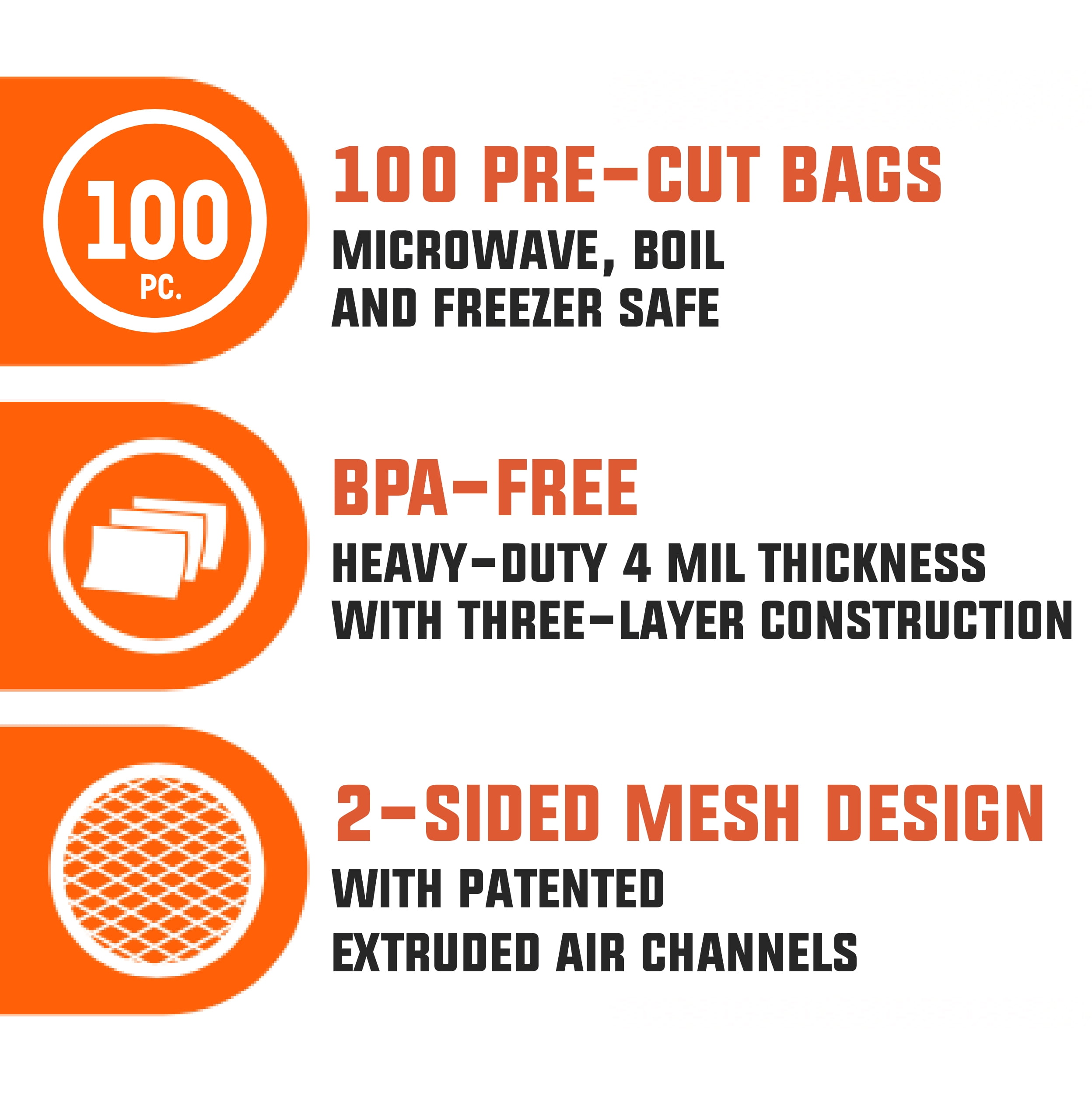 PrimalTek 11” x 16” Pre-Cut Vacuum Bags – 100 1 Gallon Bags for Food  Preservation – BPA-Free Vacuum Sealer Bags, Microwave, Freezer and Boil  Safe