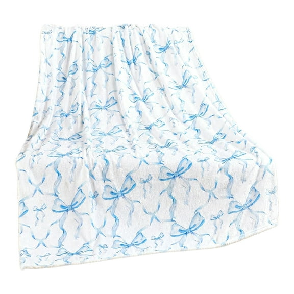 KOYPTL Christmas Throw Blanket-Blue White,Coral Fleece Fair Isle Themed Shawl Blankets for Sofa Bed Chair Lounging Office Holiday Winter Home Decoration,Soft Festive Cover Nap Rug Gift Kids Adults