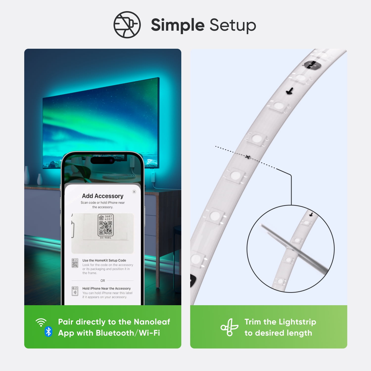Nanoleaf Essentials Matter LED Light Strip, RGBW, 16.4 ft (1 Piece Strip Unit), Indoor Use