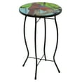 thumbnail image 4 of Northlight 19" Blue and Red Cardinal Glass Patio Side Table, 4 of 4