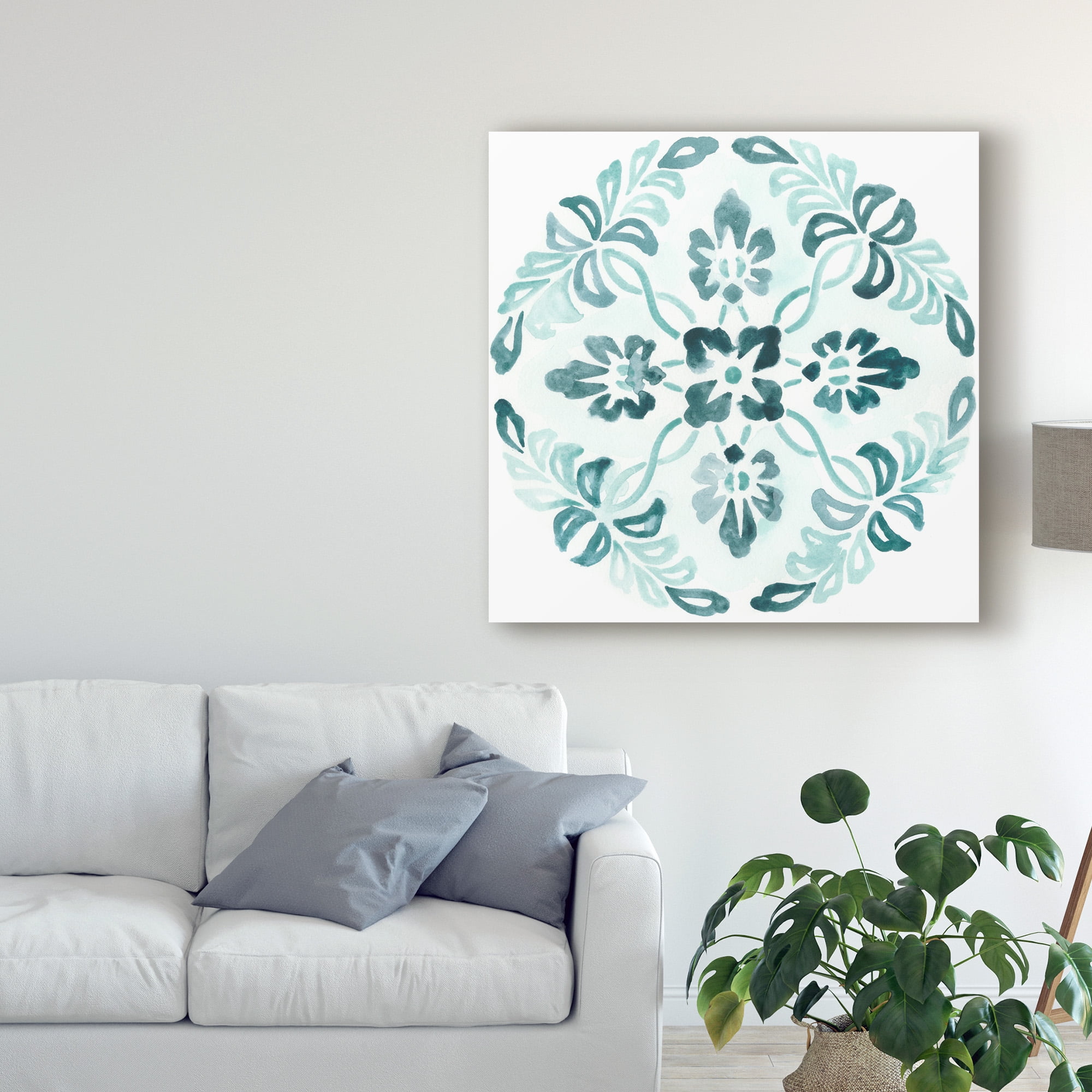 Trademark Fine Art 'Aqua Medallions II' Canvas Art by June Erica Vess