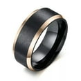 thumbnail image 6 of 4 colors Men's Wedding Bands 8mm Black Brushed 316L Stainless Steel Party Ring, 6 of 9