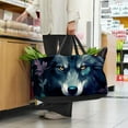 thumbnail image 6 of Wolf Large Capacity Foldable Reusable Oxford Cloth Laundry Basket - Multipurpose Tote Bag, Shopping Bag, Picnic Basket, 6 of 7