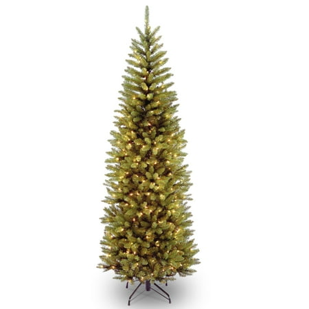 7’ Pre-lit Kingswood Fir Pencil Artificial Christmas Tree –Clear