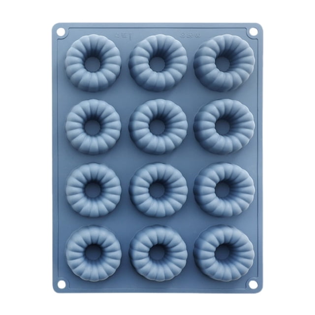 Molde de silicona de 12 cavidades para hornear, bandeja antiadherente para pasteles, muffins, macarons y repostería. Apto para horno a alta temperatura (230 °C). Reutilizable. Bandeja de silicona