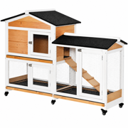 Pet Hutch, Mobile Wooden Rabbit Hutch