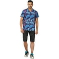 thumbnail image 4 of Stylore Hawaiian Shirt for Men Short Sleeve Funky Summer Leaf Navy Blue M, 4 of 7