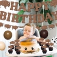 thumbnail image 3 of Brown Bison Theme Birthday Party Decoration，Brown Balloons Garland Arch Kit Happy Birthay and Bison Themed Banner，Cake Topper for Western Farm Animals Theme Birthday Party Supplies., 3 of 7