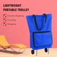 thumbnail image 3 of Foldable Shopping Trolley Bag with Wheels Collapsible Shopping Cart Reusable Foldable Grocery Bags Travel Bag Blue, 3 of 8