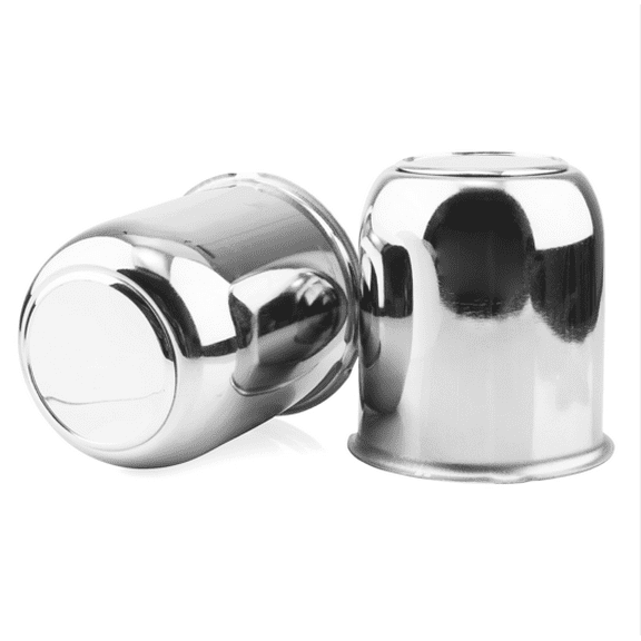 RhinoTuning 81mm/3.19in Push Through Center Caps for Trailer SUVs Chrome 2Pcs