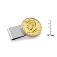 thumbnail image 2 of UPM Global 13175 Gold-Layered JFK Half Dollar Stainless Steel Silvertone Coin Money Clip, 2 of 2