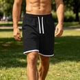 thumbnail image 6 of EOYWHK Workout Shorts for Men Built In Liner Relaxed Fit Men Gym Shorts Soft Lightweight Breathable Casual Activewear Daily Wear Outdoor Black, Size L, 6 of 9