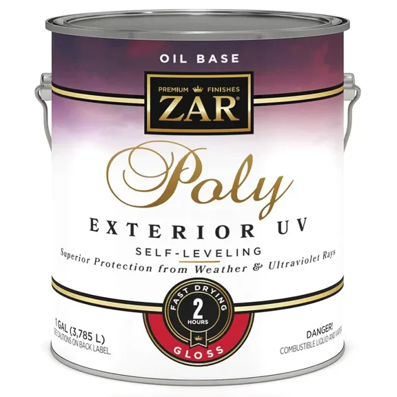 1 gal UGL 34013 Clear Zar, Poly UV Exterior Oil-Based Ultraviolet Polyurethane Finish, Gloss