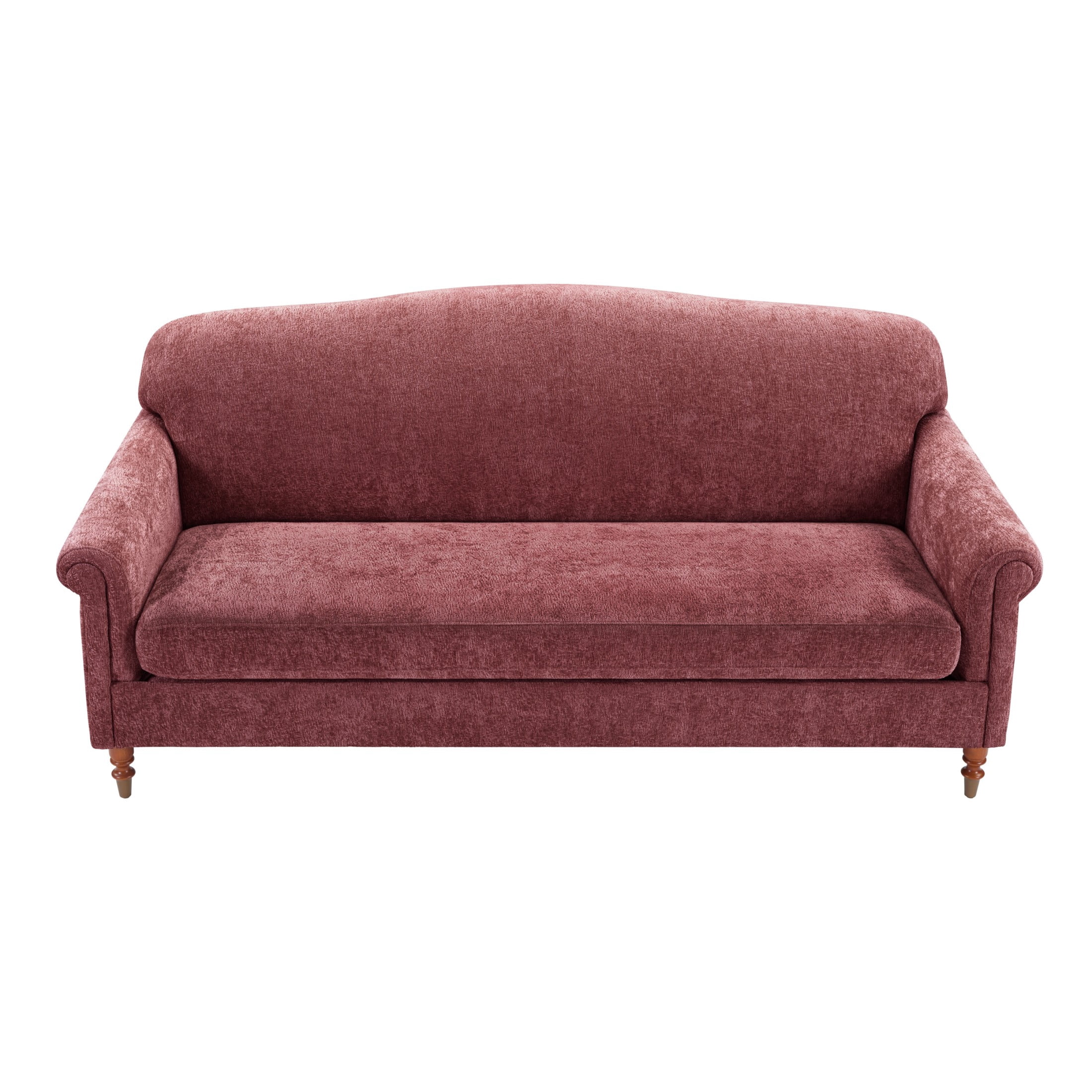 Christopher Knight Home 77.5" Chenille Loveseat Sofa with Rolled Arms, Classic Design 2-seater Couch, Red