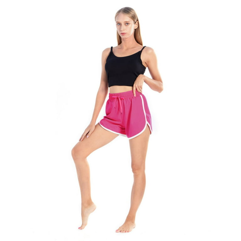 EFINNY Womens Workout Shorts Running Track Shorts with Pocket, Elastic  Waist Splicing Fitness Sports Gym Yoga Short Pants with Pocket 