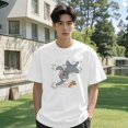 thumbnail image 4 of Tom And Jerry T-Shirt For Men Women, Unisex Cotton Crew Neck Tee Shirts, Novelty Short Sleeve Tops, 4 of 7
