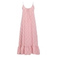 thumbnail image 6 of ClodeEU Women's Plaid Adjustable Spaghetti Strap Dress with Pleated Flared Hem ,Casual Loose Beach Midi Dress Red,Womens Plus M, 6 of 6