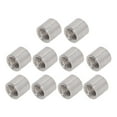 10 Pcs Round Connector Nut M10x1.5 14 L13mm Threaded Sleeve Rod 304