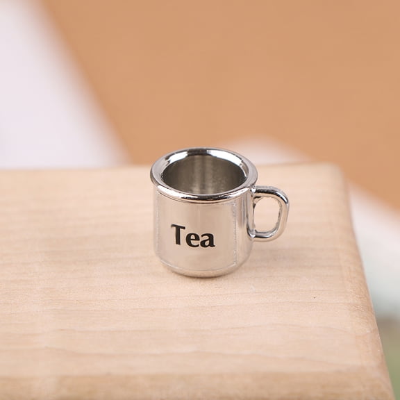 1/12 Dollhouse Mini Metal Coffee Tea Cup Model Dollhouse Kitchen Accessories Dolls House Decoration Toys