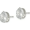 thumbnail image 2 of Sterling Silver 9X7 Oval Snap Set Cz Stud Earrings (9 X 7) Made In United States qe7546, 2 of 5