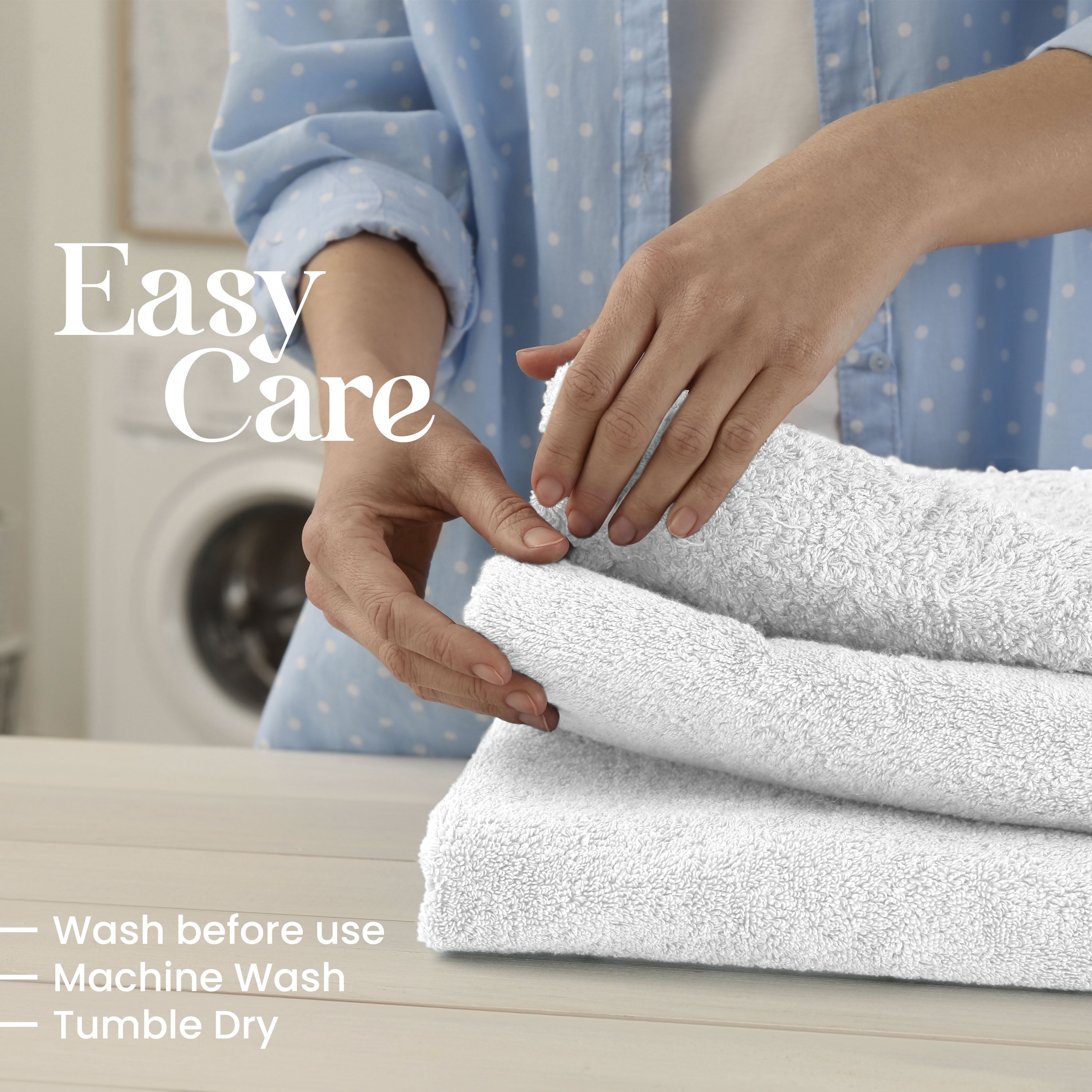 Utica 6-Piece Towel Set | 100% Cotton Soft & Absorbent Everyday Towels | White
