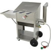 Bayou Classic 700-709 Outdoor Deep Fryer With Side Shelf, 9 gal, Propane Gas, Stainless Steel Basket