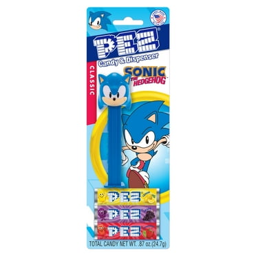 PEZ Candy Christmas Sonic the Hedgehog ,1 Candy Dispenser Plus 3 Rolls Assorted Candy, I Count, 0.87 OZ