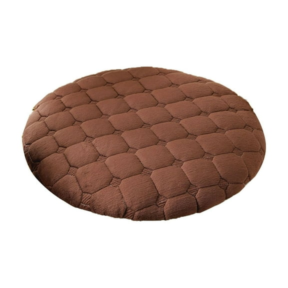 Round Plush Tatami Cushion 12x12in Flock Floor Pillow Non-Slip Support Dining Stool Mat Breathable Home Office Decor