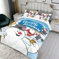 thumbnail image 3 of Frosty el Muñeco de Nieve Conjunto de sábanas temático, trío de piezas, cómodo y amigable con la piel, diseño único, regalo de decoración para el hogar para familiares, amigos y fans,135cm *200cm, 3 of 6