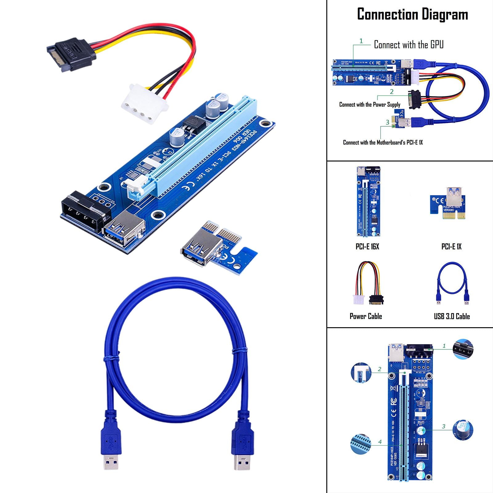 8gb Graphics Pakistan External Graphic Card Price 006S Riser Card USB 1x,  4x, 8x, 16x Extender,