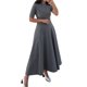 thumbnail image 2 of Vestido Midi de Fiesta de Invierno Elegante y Clásico para Mujer, con Cuello Redondo, Corta y Corte en A. Gris XL, 2 of 9