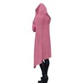 thumbnail image 5 of WTOBBY Women's Loose Comfortable High Neck Long Sleeve Solid Color Long Hoodie Top, Casual Oversized Pullover Sweatshirt for Everyday,Pink 2XL, 5 of 5